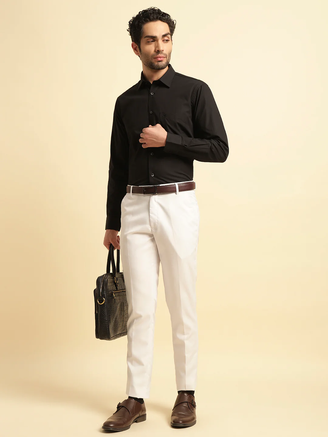 Formal Shirt for Men | Breathable & Soft with Color Fastness Regular Fit Spread Collar Neck Cotton Fabric Solid Pattern - Image 6