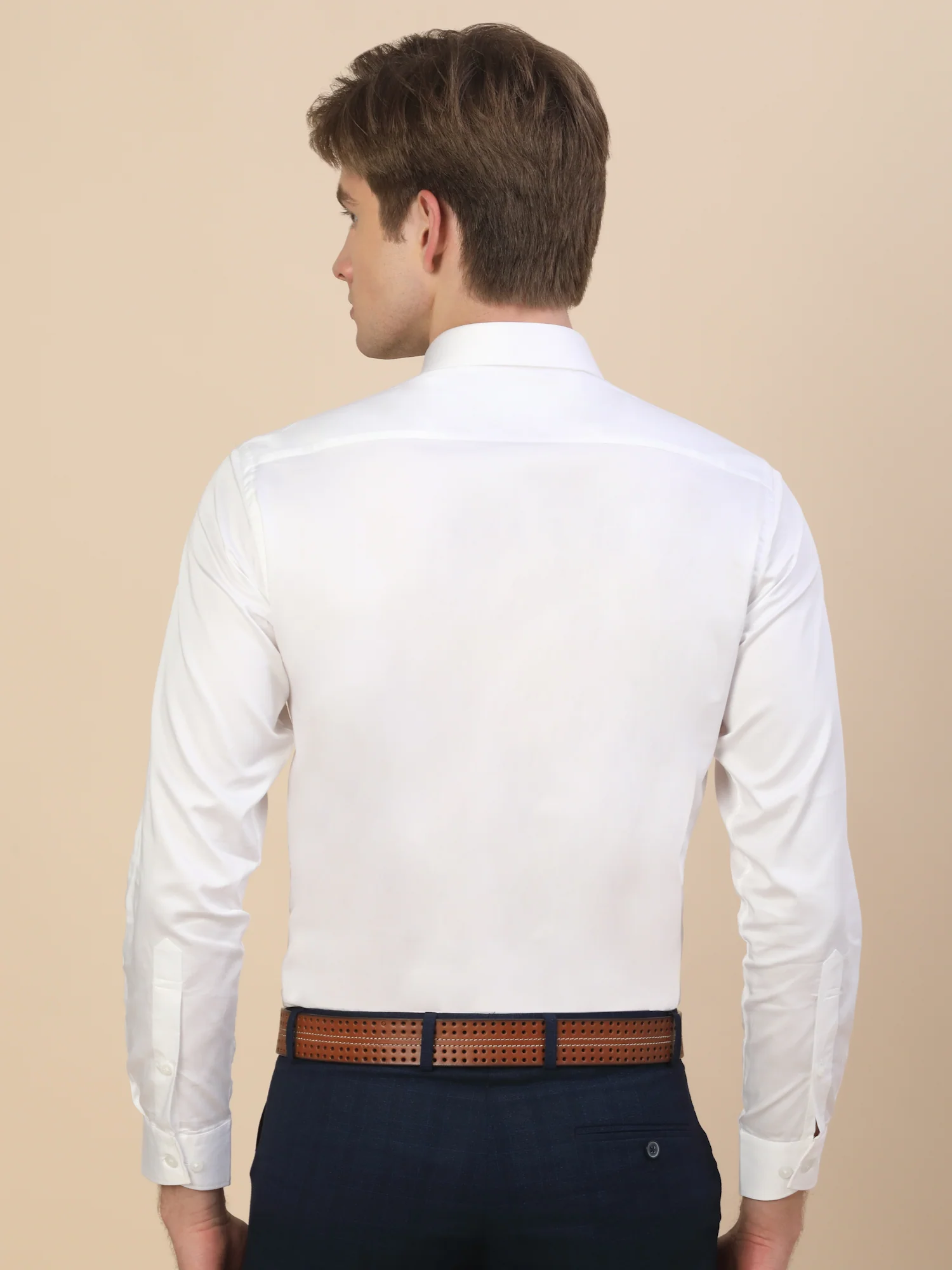 Formal Shirt for Men | Breathable & Soft with Color Fastness Regular Fit Spread Collar Neck Cotton Fabric Solid Pattern - Image 6