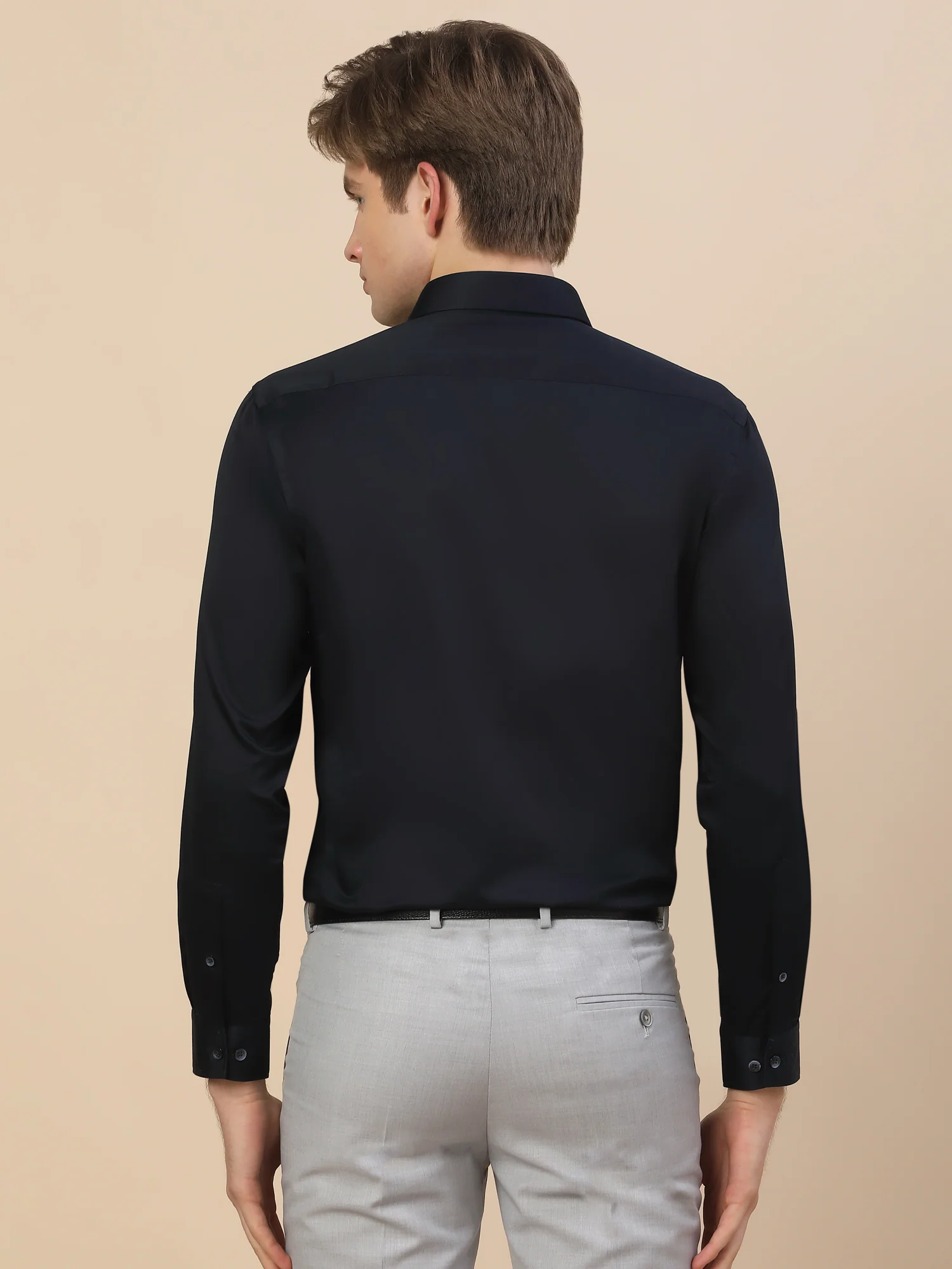 Formal Shirt for Men | Breathable & Soft with Color Fastness Regular Fit Spread Collar Neck Cotton Fabric Solid Pattern - Image 7