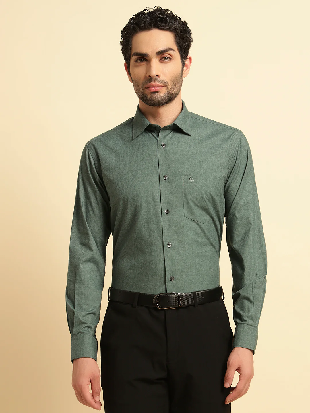 Formal Shirt for Men | Breathable & Soft with Color Fastness Regular Fit Spread Collar Neck Poly Cotton Fabric Solid Pattern - Image 8