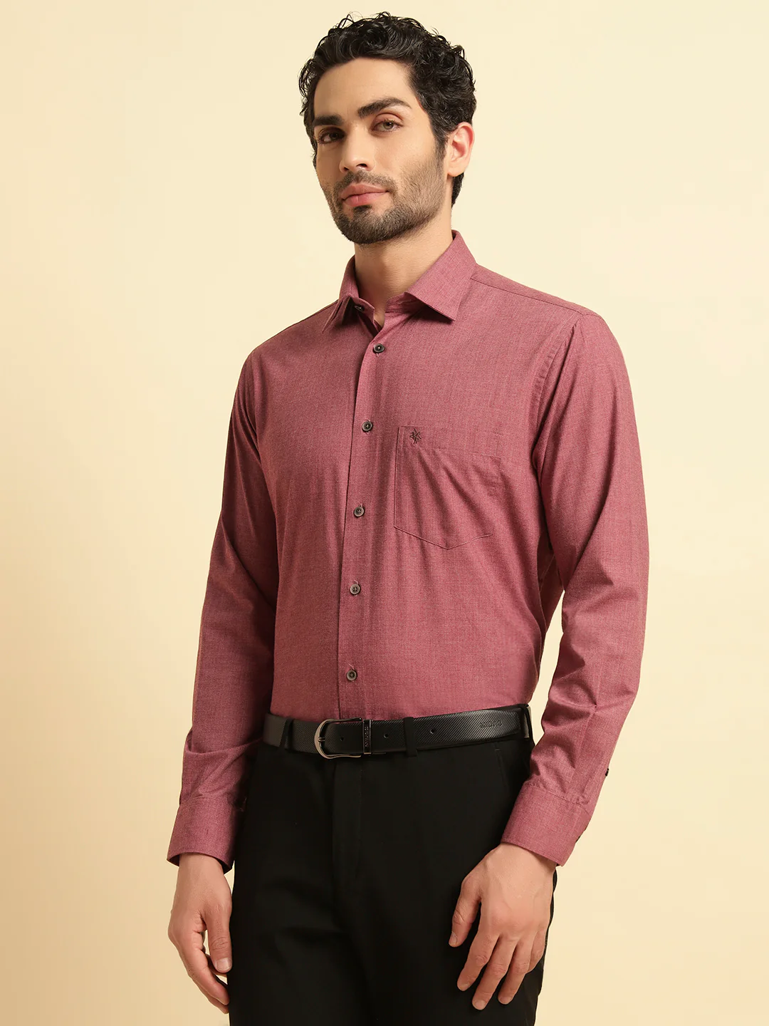 Formal Shirt for Men | Breathable & Soft with Color Fastness Regular Fit Spread Collar Neck Poly Cotton Fabric Solid Pattern - Image 4