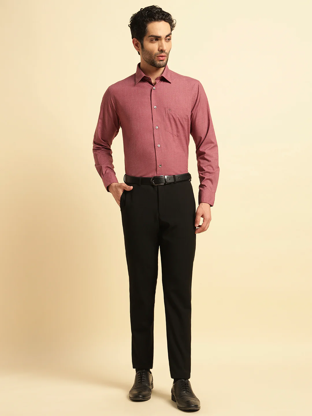 Formal Shirt for Men | Breathable & Soft with Color Fastness Regular Fit Spread Collar Neck Poly Cotton Fabric Solid Pattern - Image 5