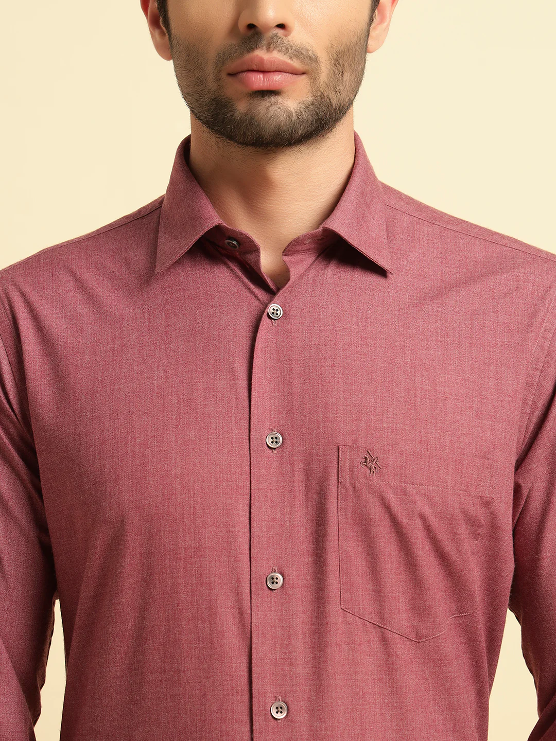 Formal Shirt for Men | Breathable & Soft with Color Fastness Regular Fit Spread Collar Neck Poly Cotton Fabric Solid Pattern - Image 6
