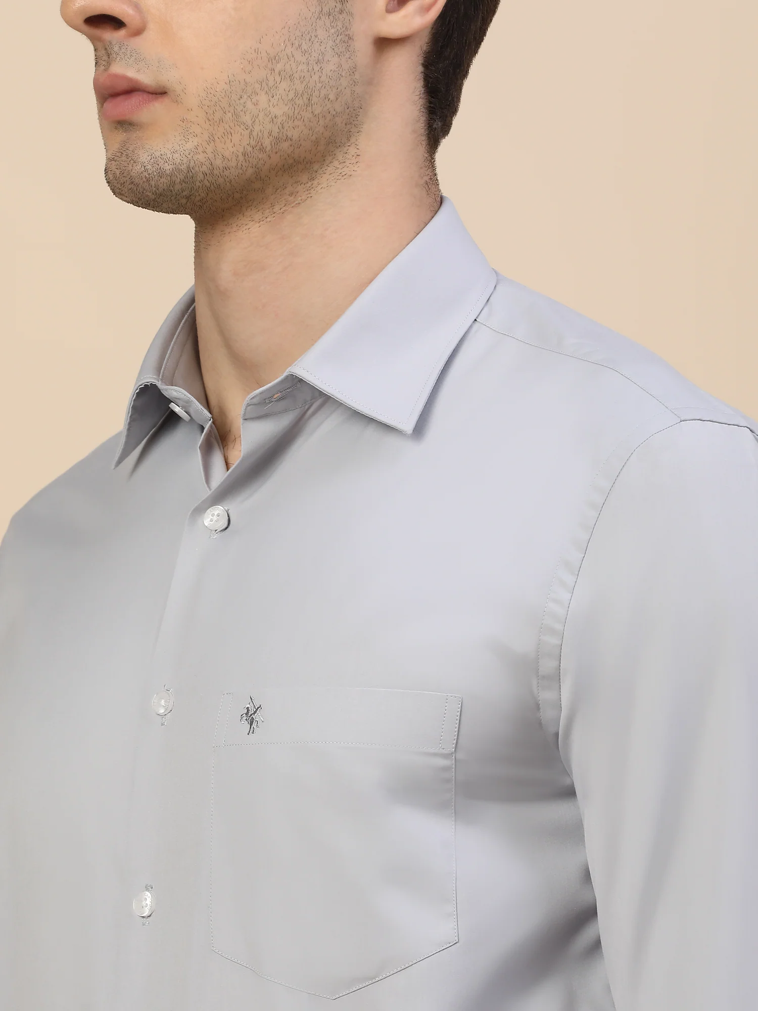 Formal Shirt for Men | Breathable & Soft with Color Fastness Regular Fit Spread Collar Neck Poly Cotton Fabric Solid Pattern - Image 5