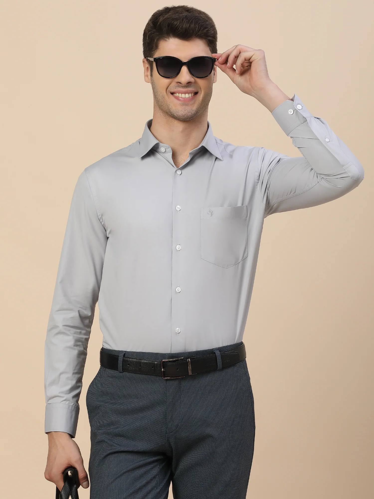 Formal Shirt for Men | Breathable & Soft with Color Fastness Regular Fit Spread Collar Neck Poly Cotton Fabric Solid Pattern - Image 7