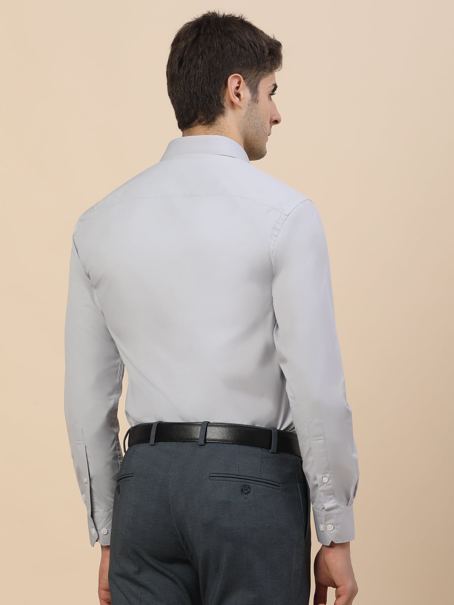 Formal Shirt for Men | Breathable & Soft with Color Fastness Regular Fit Spread Collar Neck Poly Cotton Fabric Solid Pattern - Image 8