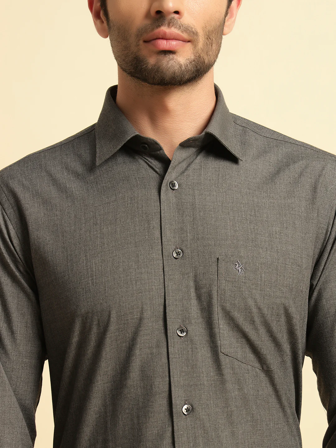Formal Shirt for Men | Breathable & Soft with Color Fastness Regular Fit Spread Collar Neck Poly Cotton Fabric Solid Pattern - Image 6