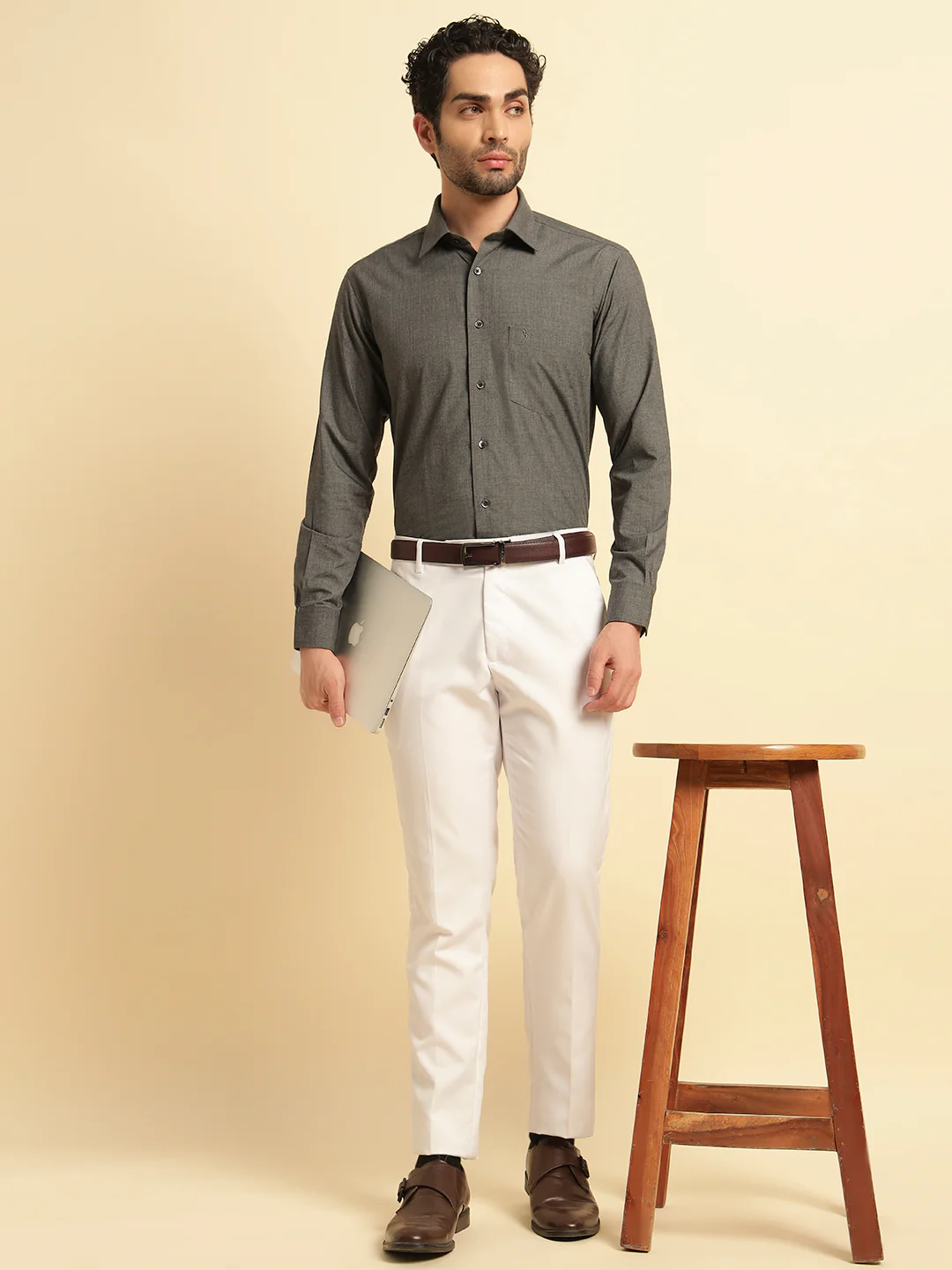 Formal Shirt for Men | Breathable & Soft with Color Fastness Regular Fit Spread Collar Neck Poly Cotton Fabric Solid Pattern - Image 8