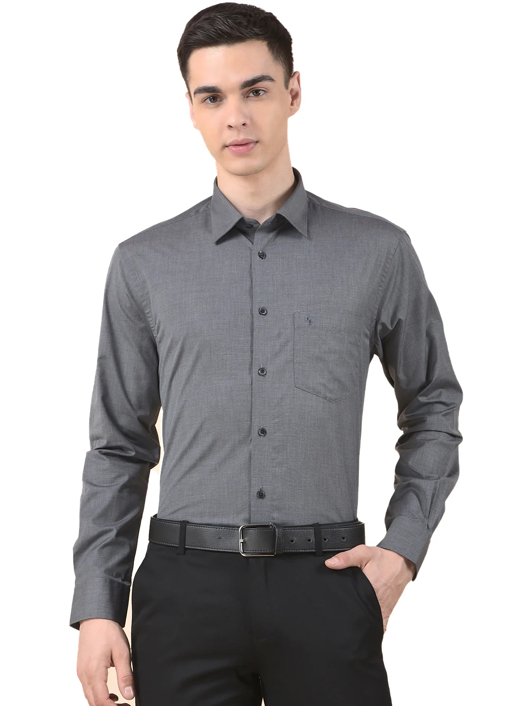 Formal Shirt for Men | Breathable & Soft with Color Fastness Regular Poly Cotton Fabric Solid Pattern - Image 2