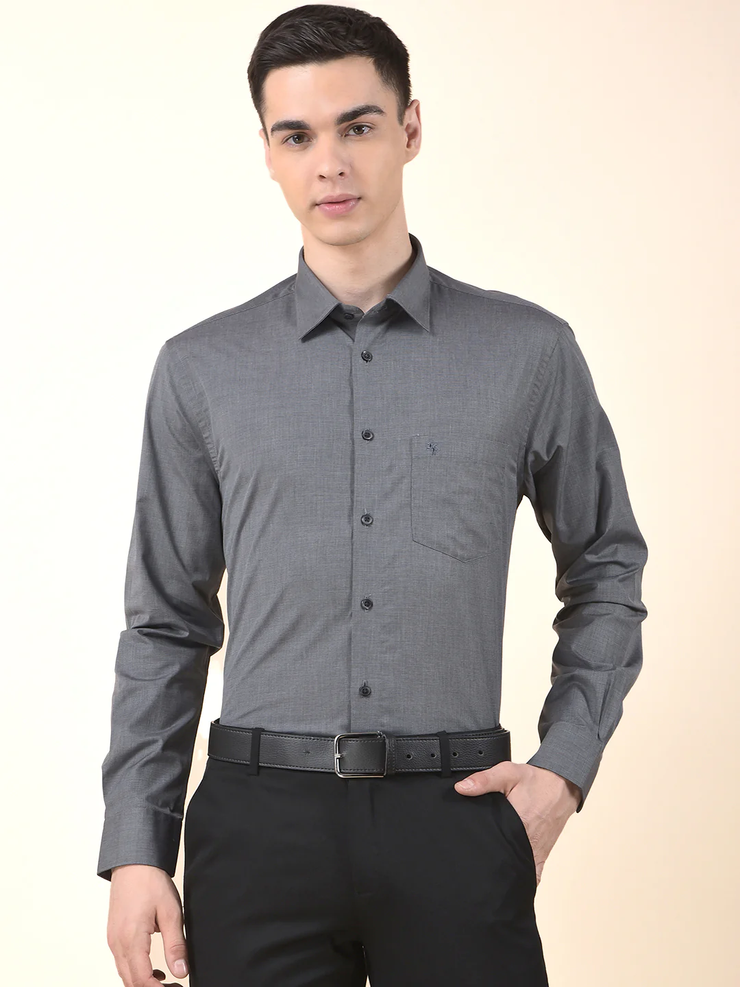Formal Shirt for Men | Breathable & Soft with Color Fastness Regular Poly Cotton Fabric Solid Pattern - Image 3