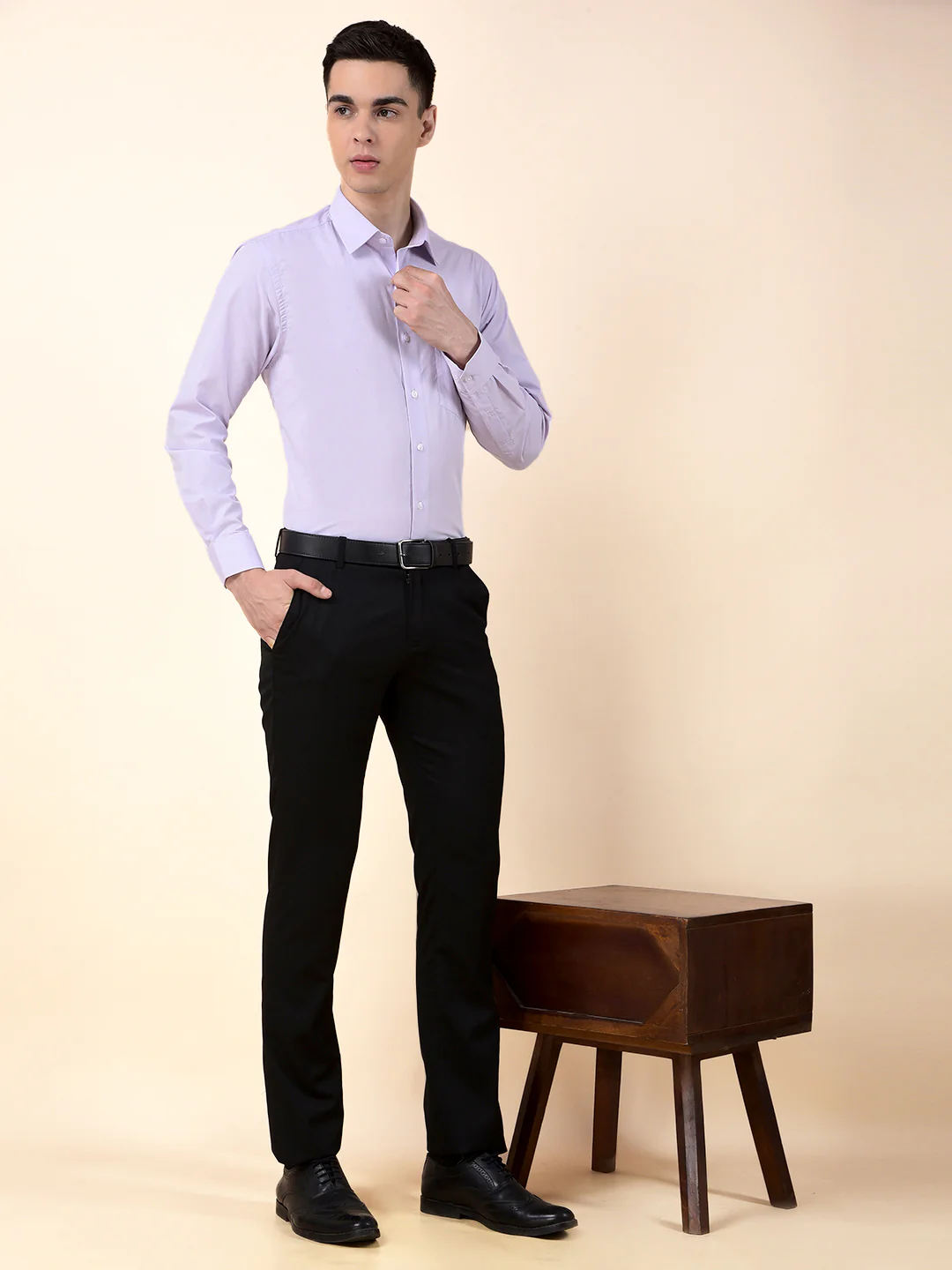 Formal Shirt for Men | Breathable & Soft with Color Fastness Regular Poly Cotton Fabric Solid Pattern - Image 10