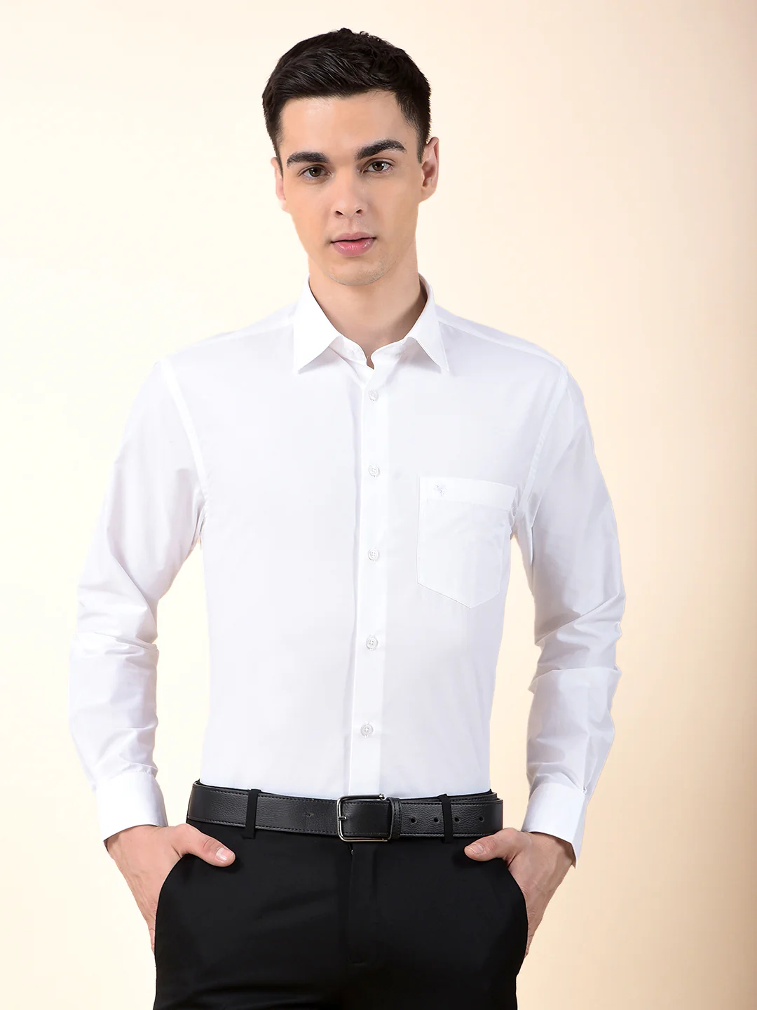 Formal Shirt for Men | Breathable & Soft with Color Fastness Regular Poly Cotton Fabric Solid Pattern - Image 3