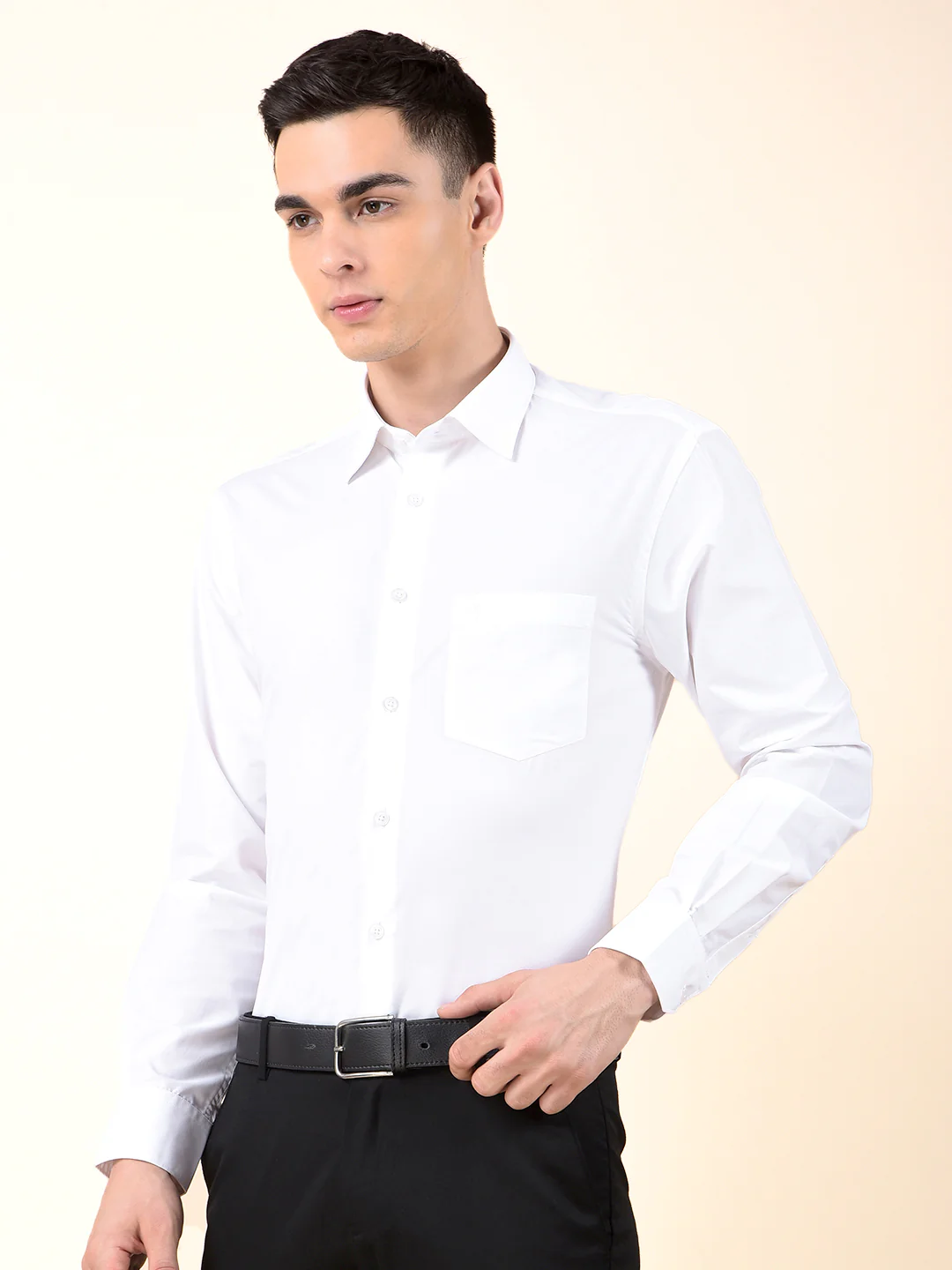 Formal Shirt for Men | Breathable & Soft with Color Fastness Regular Poly Cotton Fabric Solid Pattern - Image 6