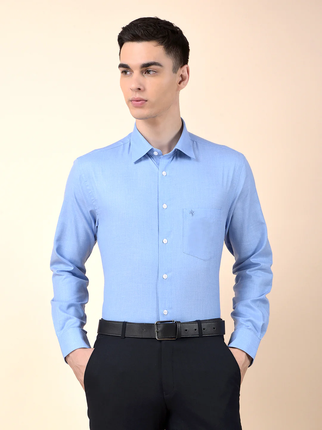 Formal Shirt for Men | Breathable & Soft with Color Fastness Regular Poly Cotton Fabric Solid Pattern - Image 3