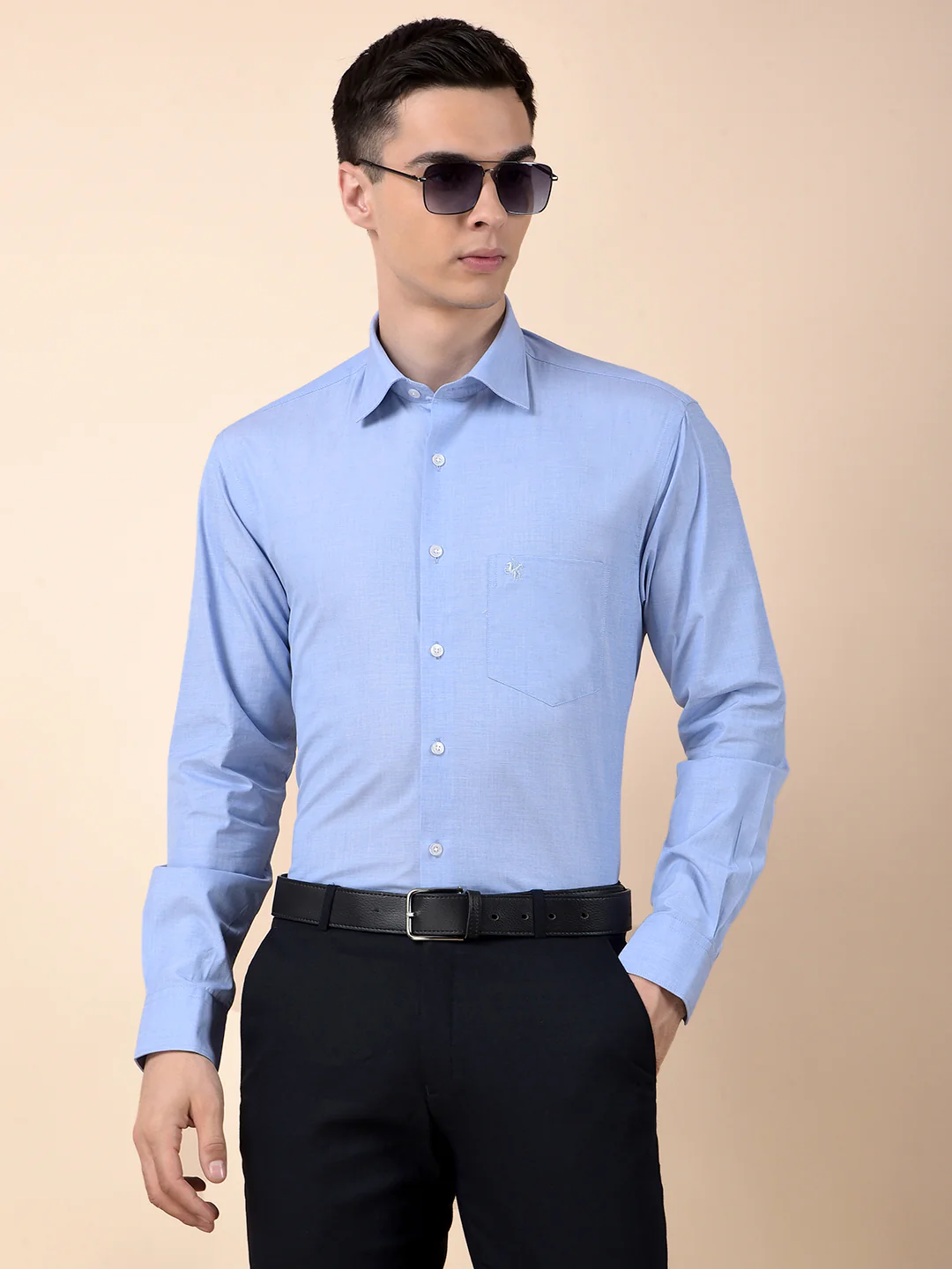 Formal Shirt for Men | Breathable & Soft with Color Fastness Regular Poly Cotton Fabric Solid Pattern - Image 3