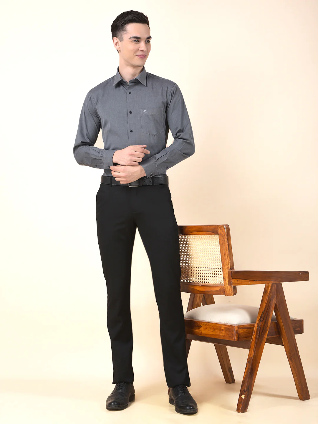 Formal Shirt for Men | Breathable & Soft with Color Fastness Regular Poly Cotton Fabric Solid Pattern - Image 10
