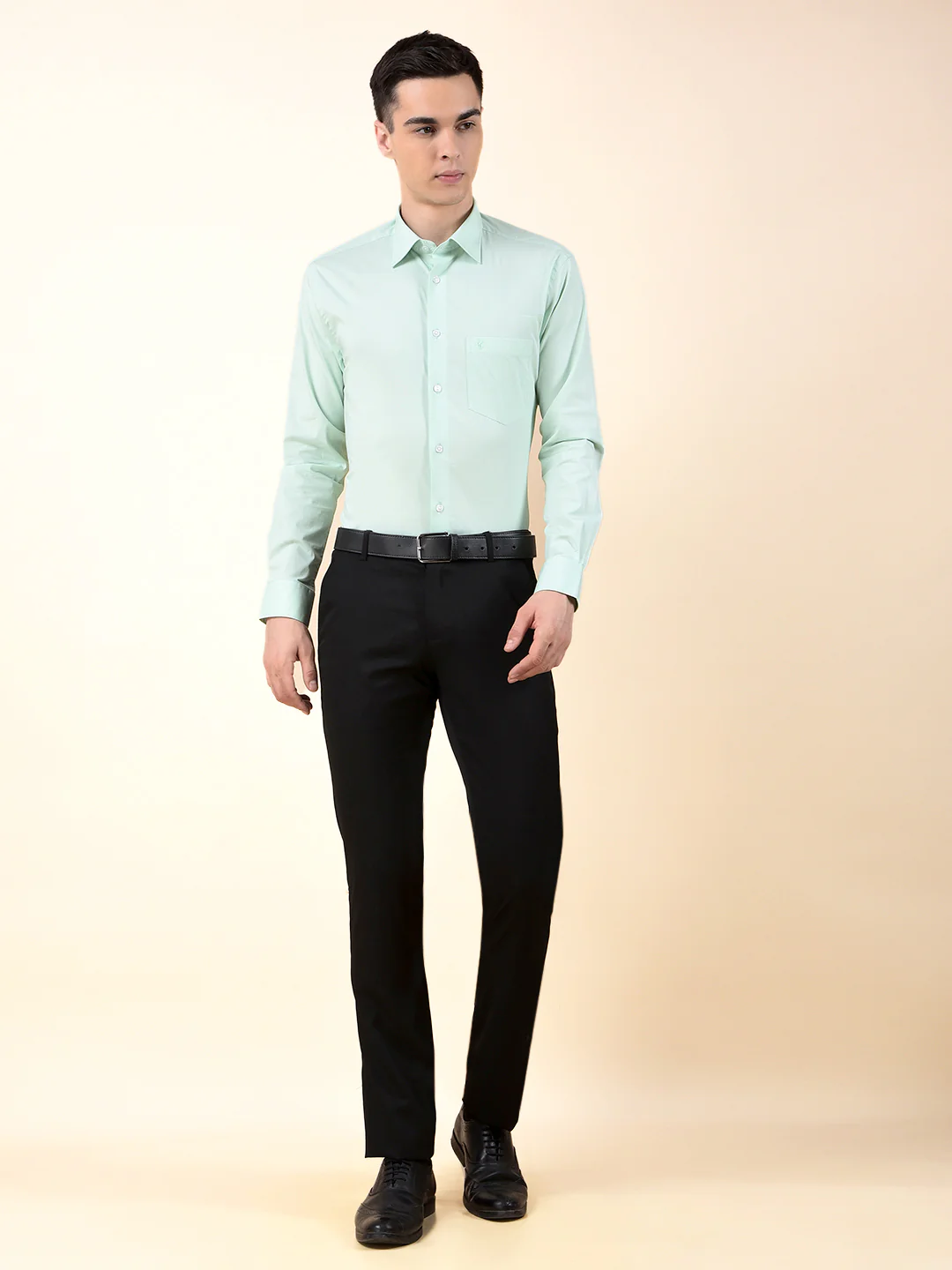 Formal Shirt for Men | Breathable & Soft with Color Fastness Slim Cotton Blend Fabric Solid Pattern - Image 10