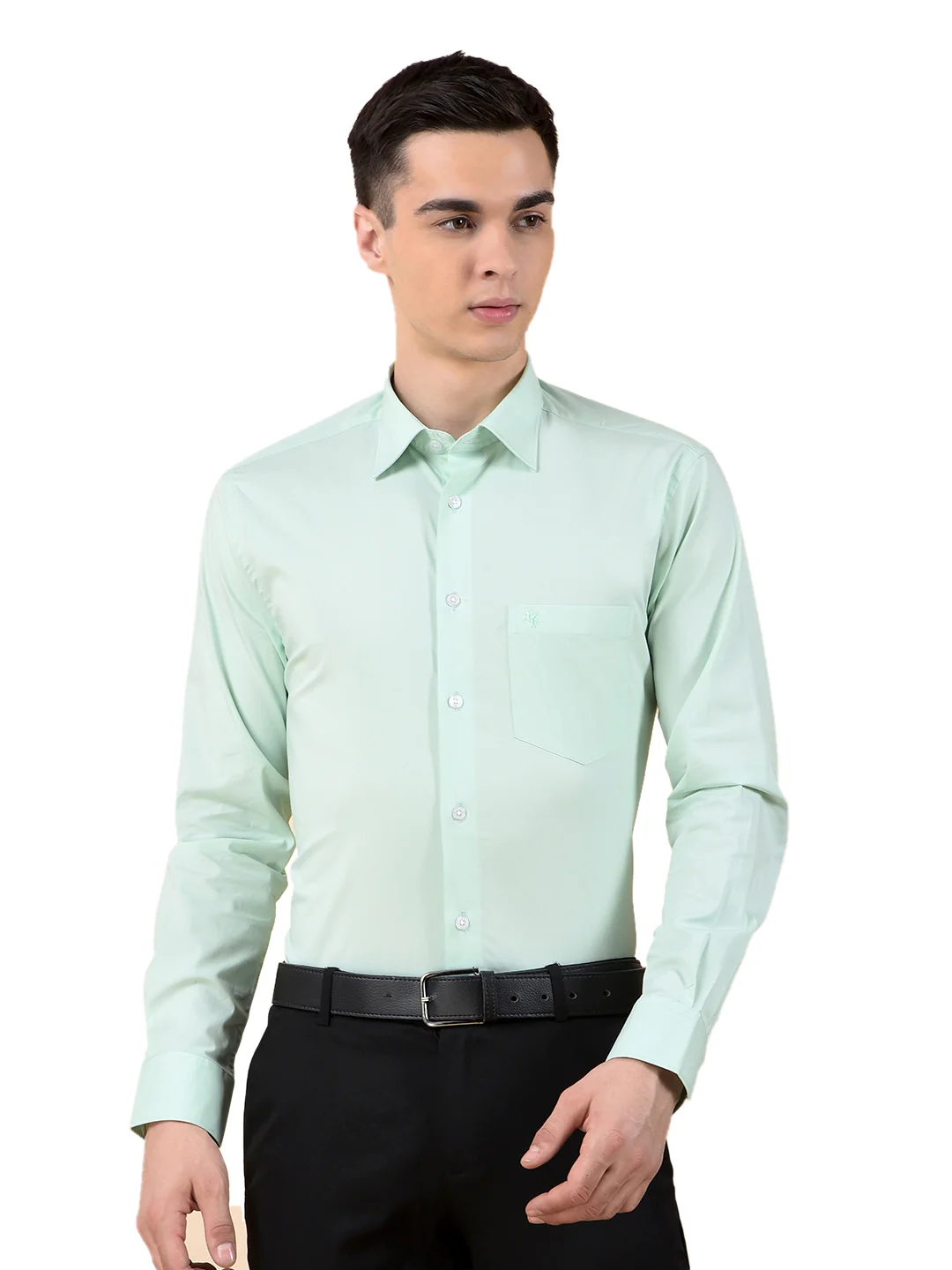Formal Shirt for Men | Breathable & Soft with Color Fastness Slim Cotton Blend Fabric Solid Pattern - Image 2