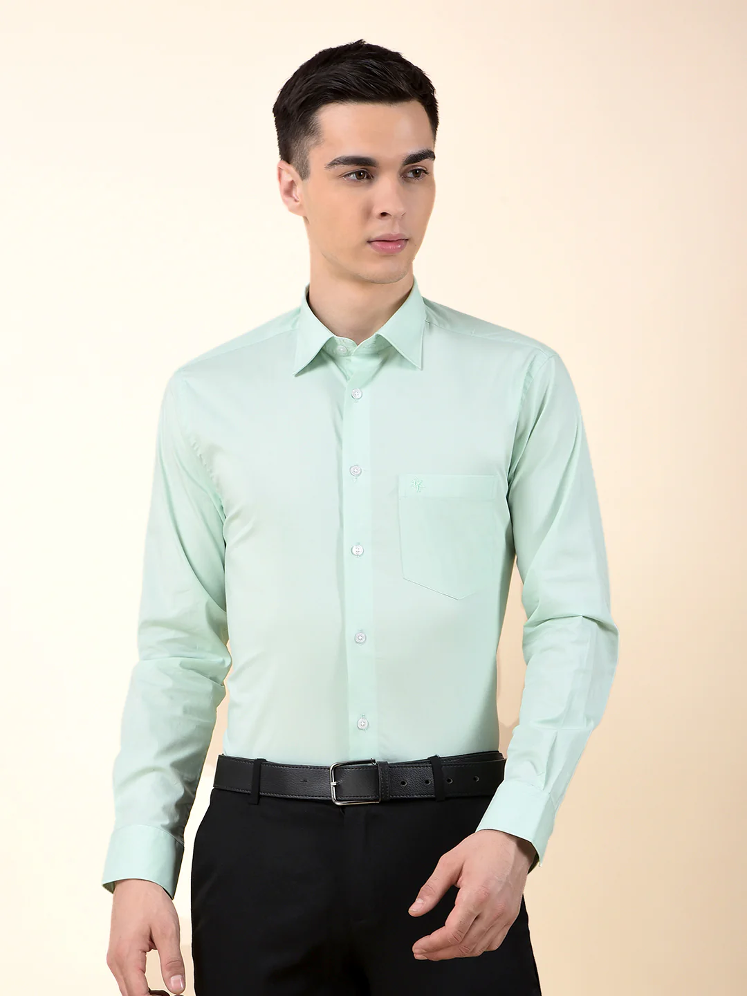 Formal Shirt for Men | Breathable & Soft with Color Fastness Slim Cotton Blend Fabric Solid Pattern - Image 3
