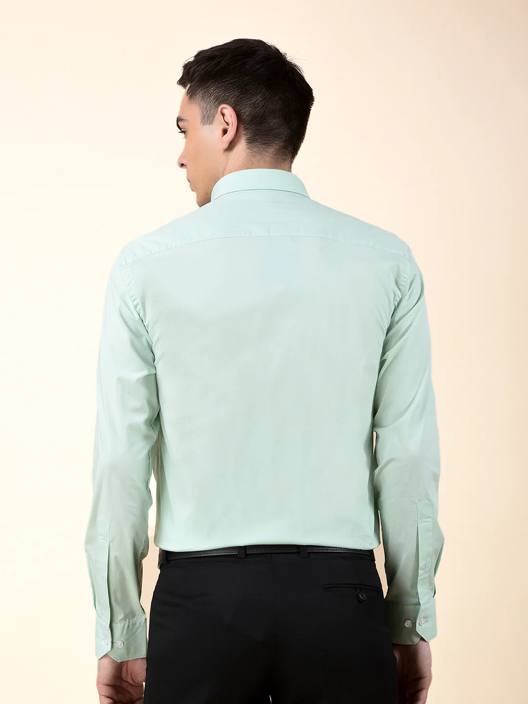 Formal Shirt for Men | Breathable & Soft with Color Fastness Slim Cotton Blend Fabric Solid Pattern - Image 4