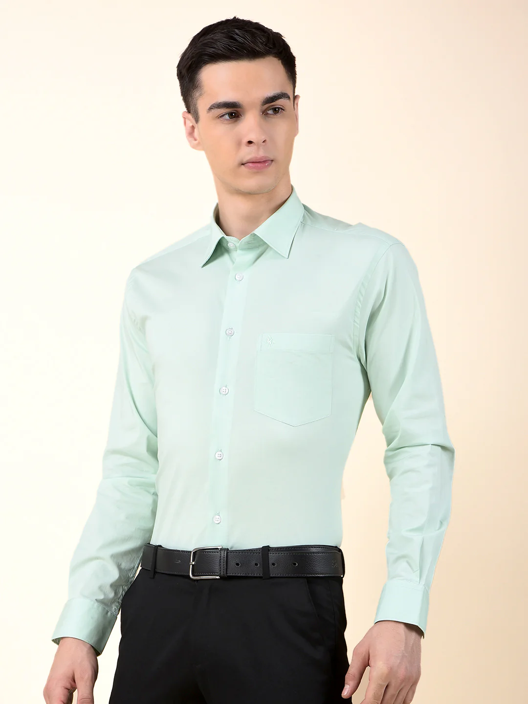 Formal Shirt for Men | Breathable & Soft with Color Fastness Slim Cotton Blend Fabric Solid Pattern - Image 5