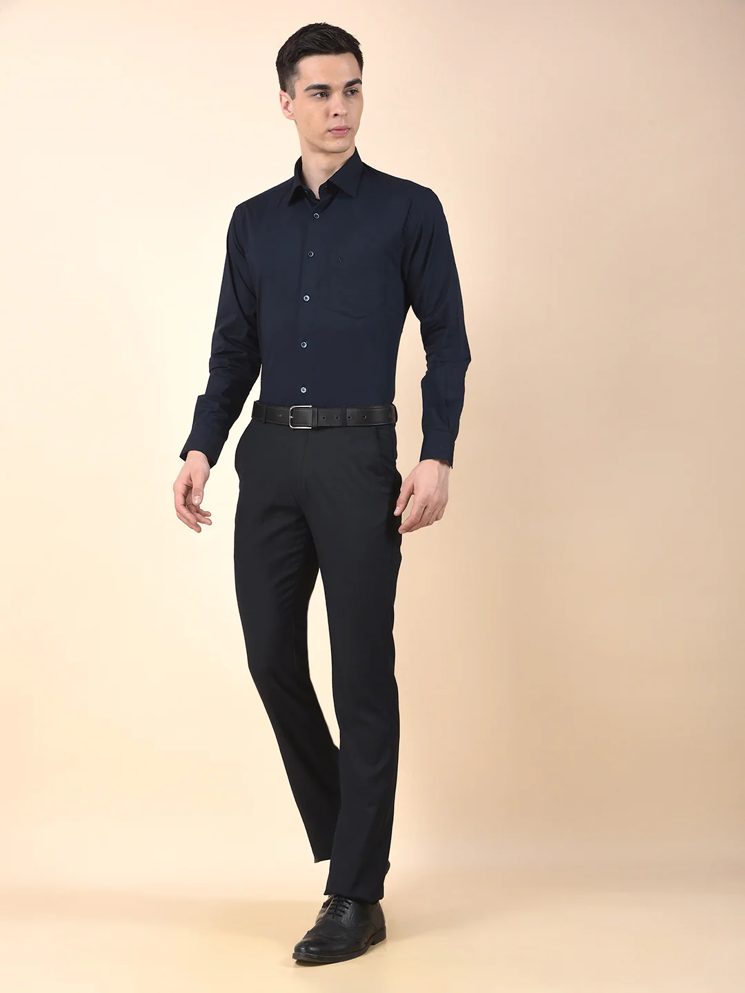 Formal Shirt for Men | Breathable & Soft with Color Fastness Slim Cotton Blend Fabric Solid Pattern - Image 10
