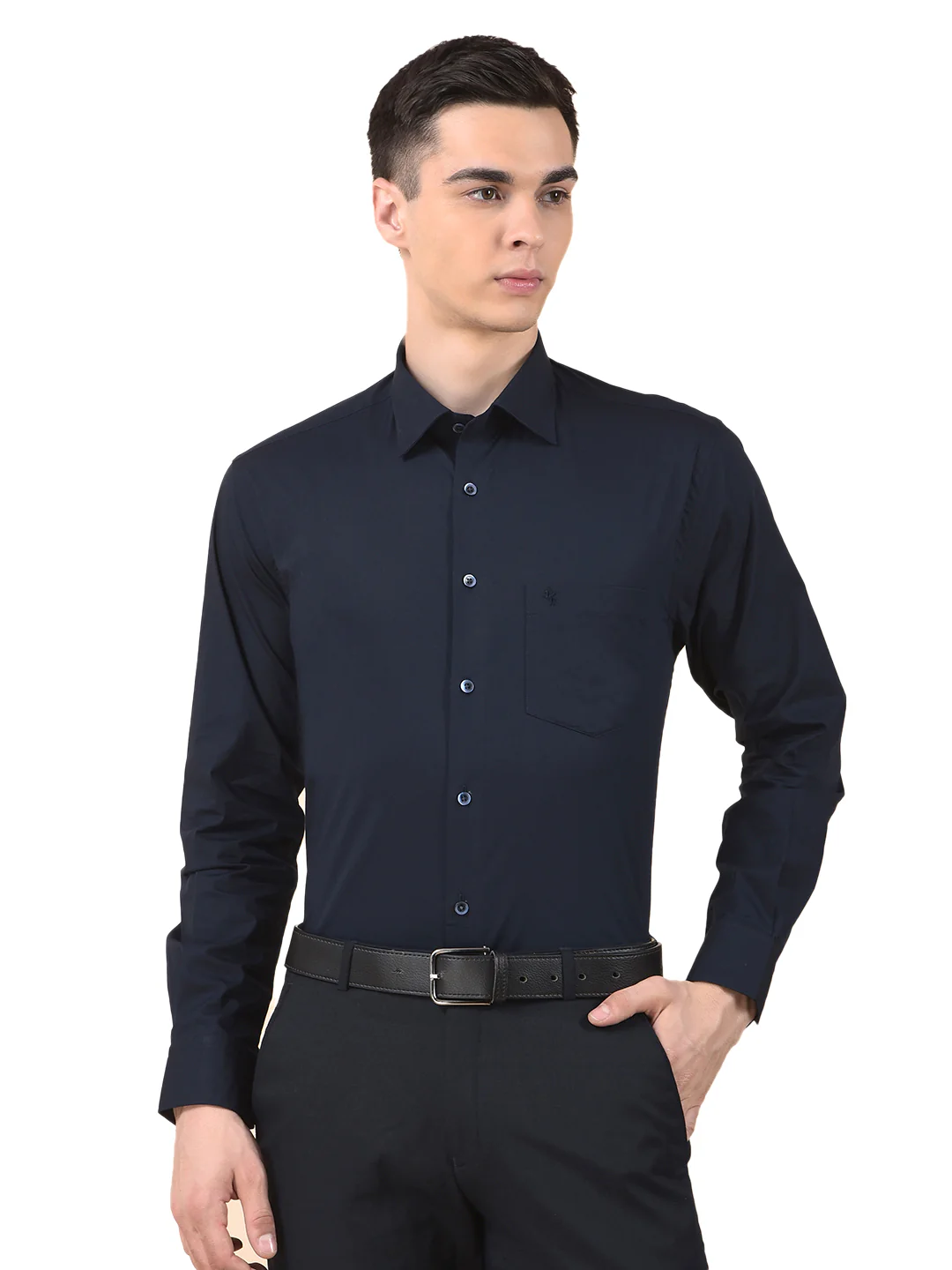 Formal Shirt for Men | Breathable & Soft with Color Fastness Slim Cotton Blend Fabric Solid Pattern - Image 2