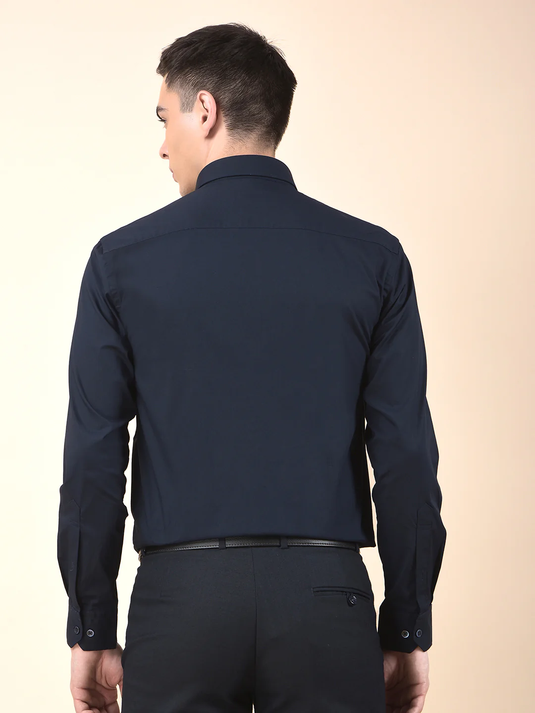 Formal Shirt for Men | Breathable & Soft with Color Fastness Slim Cotton Blend Fabric Solid Pattern - Image 4