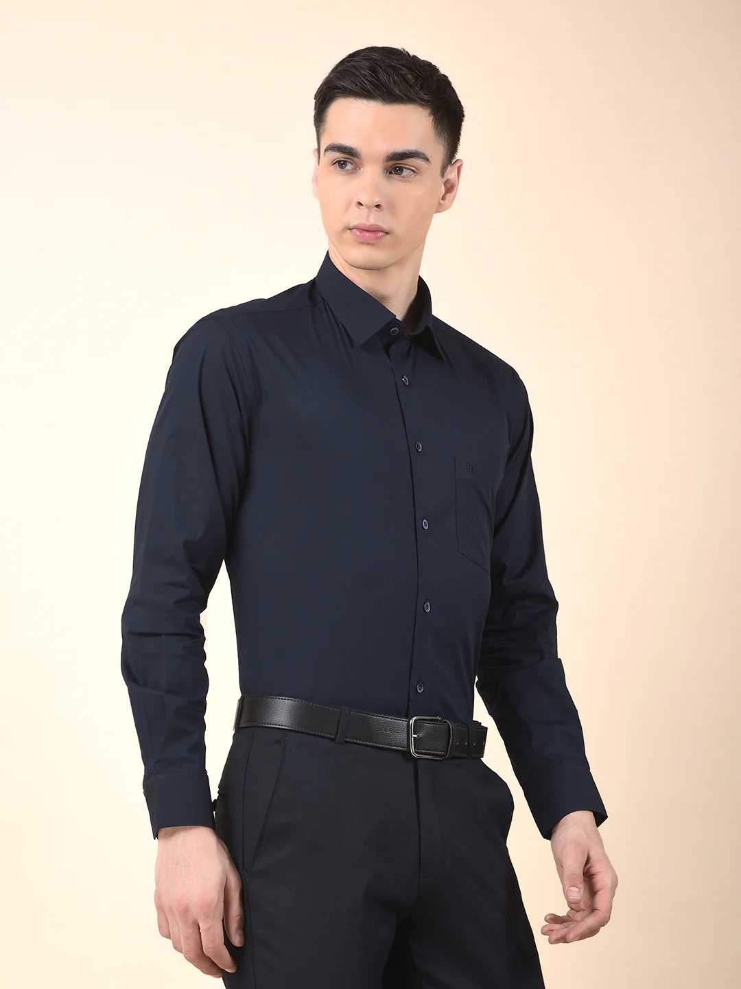 Formal Shirt for Men | Breathable & Soft with Color Fastness Slim Cotton Blend Fabric Solid Pattern - Image 6