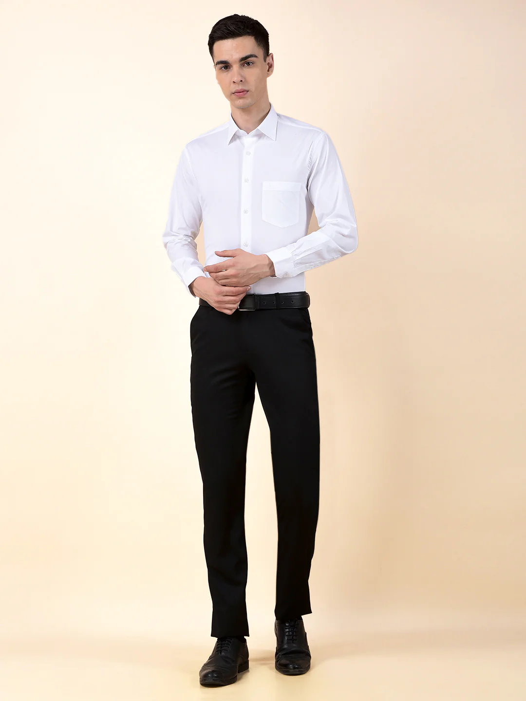Formal Shirt for Men | Breathable & Soft with Color Fastness Slim Cotton Blend Fabric Solid Pattern - Image 7