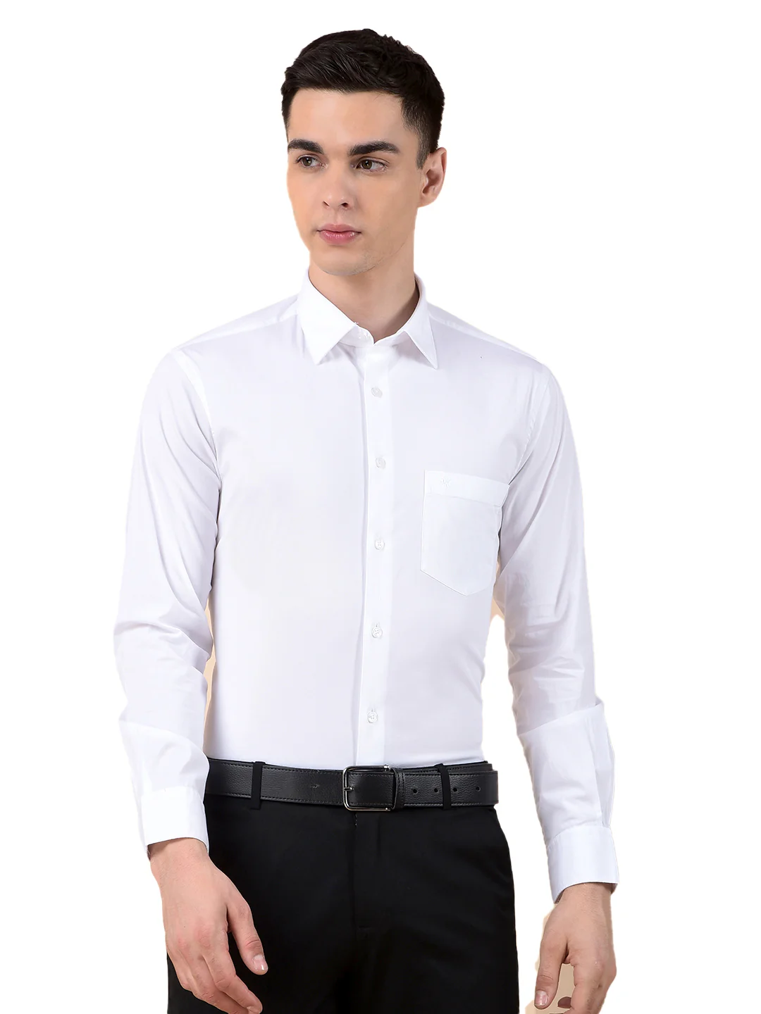 Formal Shirt for Men | Breathable & Soft with Color Fastness Slim Cotton Blend Fabric Solid Pattern - Image 8
