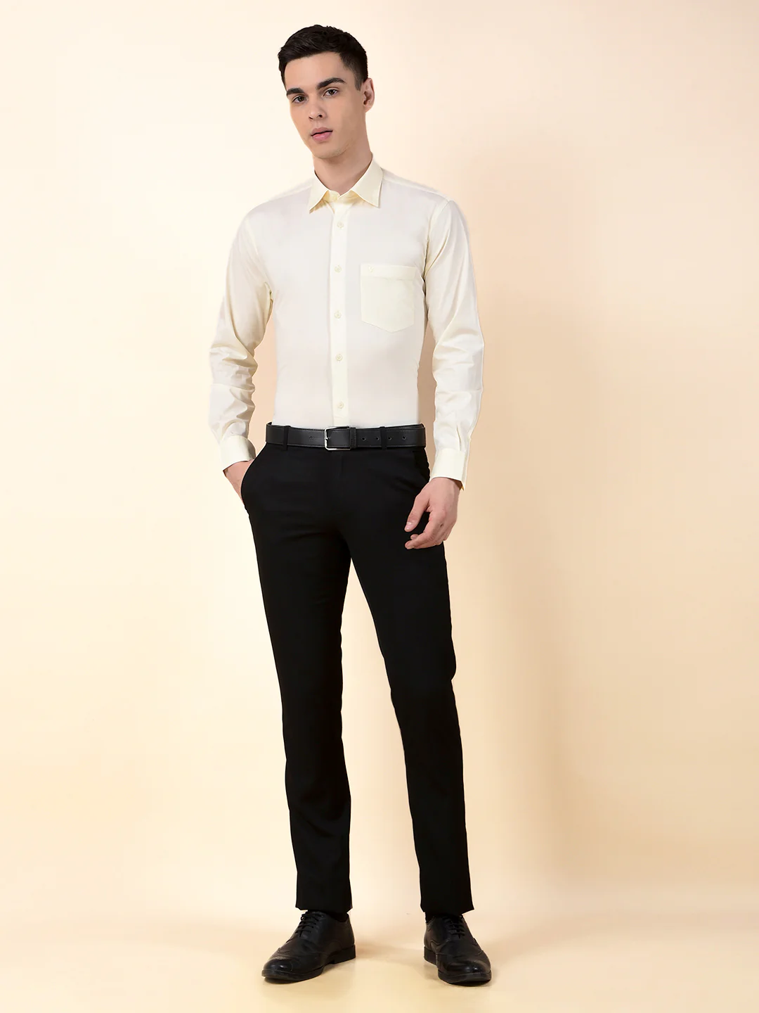 Formal Shirt for Men | Breathable & Soft with Color Fastness Slim Cotton Blend Fabric Solid Pattern - Image 8