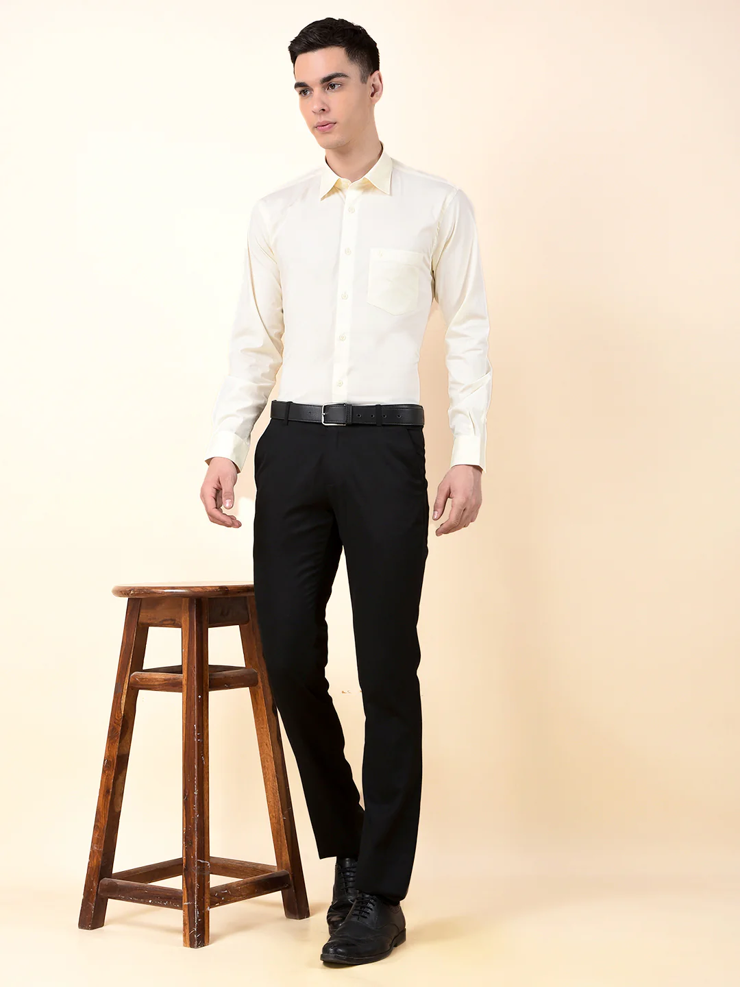 Formal Shirt for Men | Breathable & Soft with Color Fastness Slim Cotton Blend Fabric Solid Pattern - Image 9