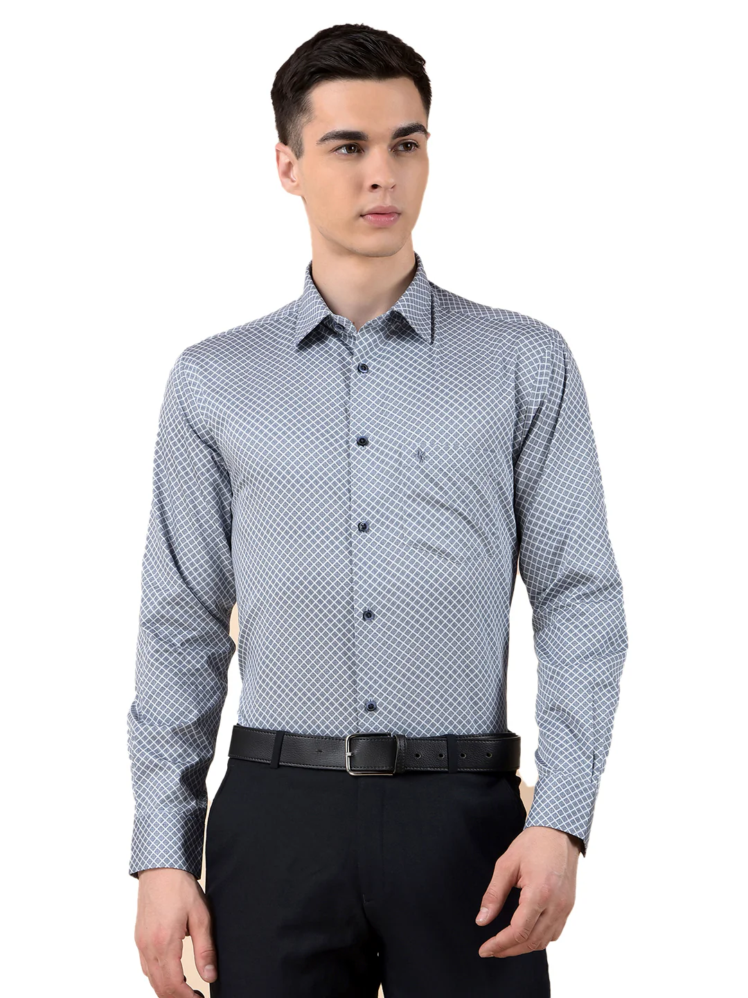 Formal Shirt for Men | Breathable & Soft with Color Fastness Slim Cotton Fabric Printed Pattern - Image 2