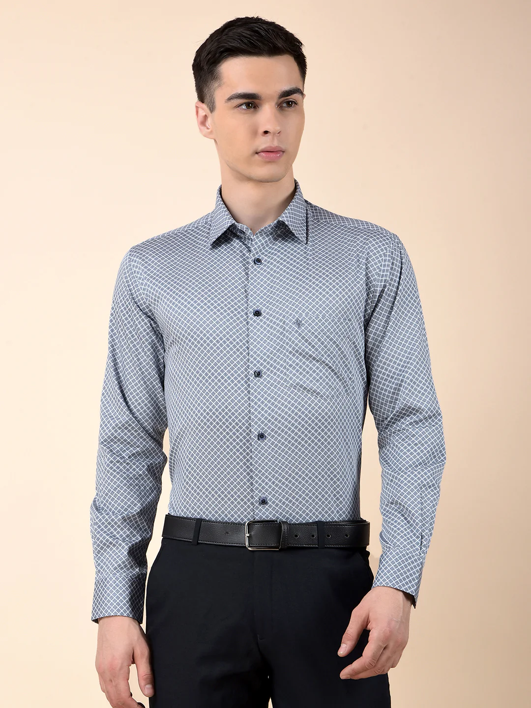 Formal Shirt for Men | Breathable & Soft with Color Fastness Slim Cotton Fabric Printed Pattern - Image 3