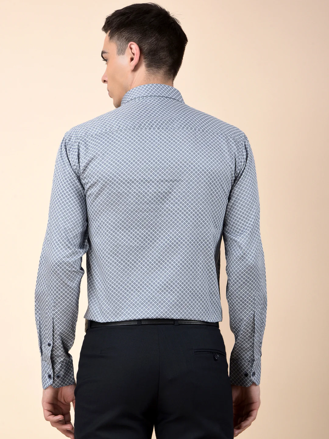 Formal Shirt for Men | Breathable & Soft with Color Fastness Slim Cotton Fabric Printed Pattern - Image 4