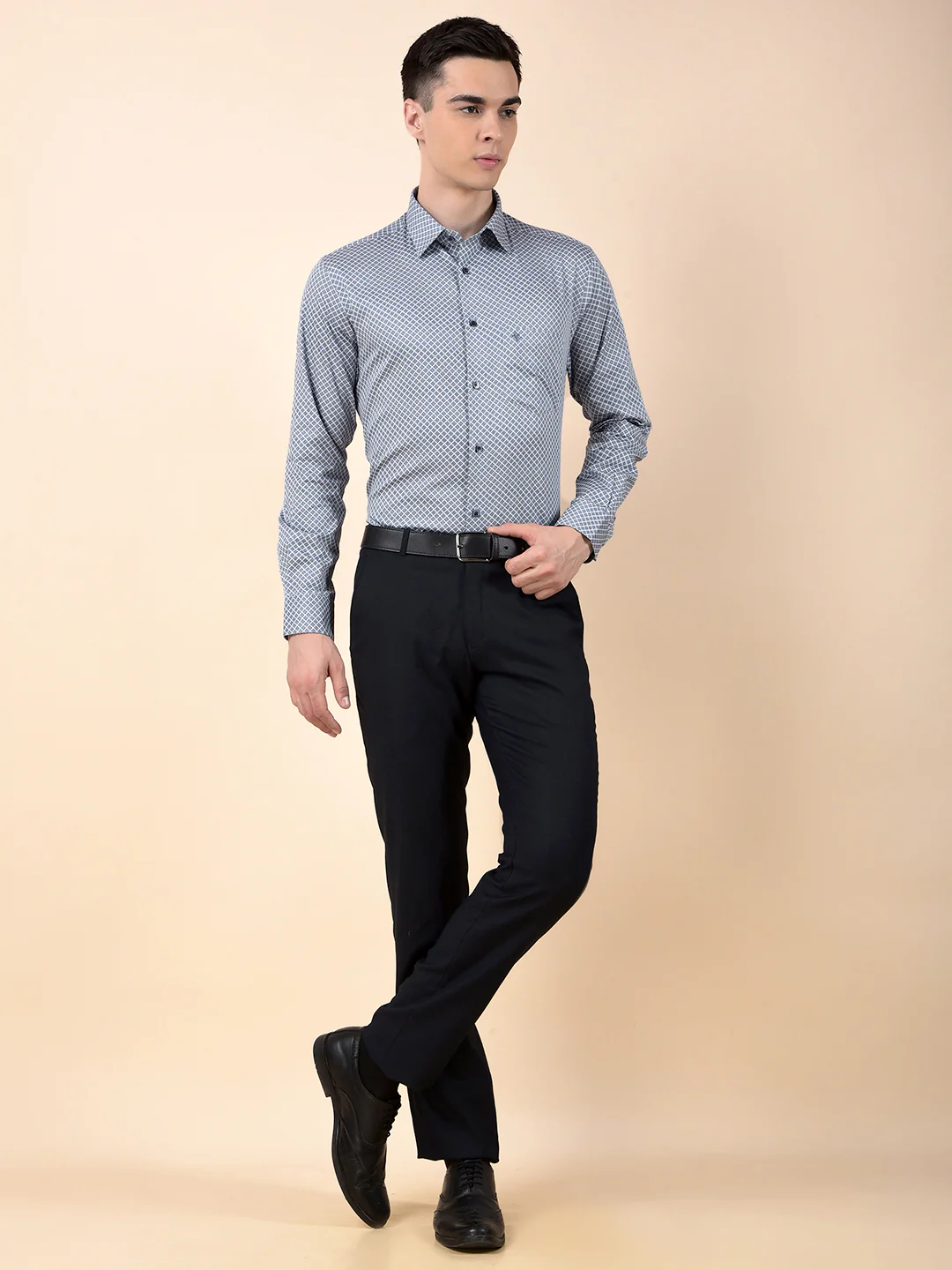 Formal Shirt for Men | Breathable & Soft with Color Fastness Slim Cotton Fabric Printed Pattern - Image 9