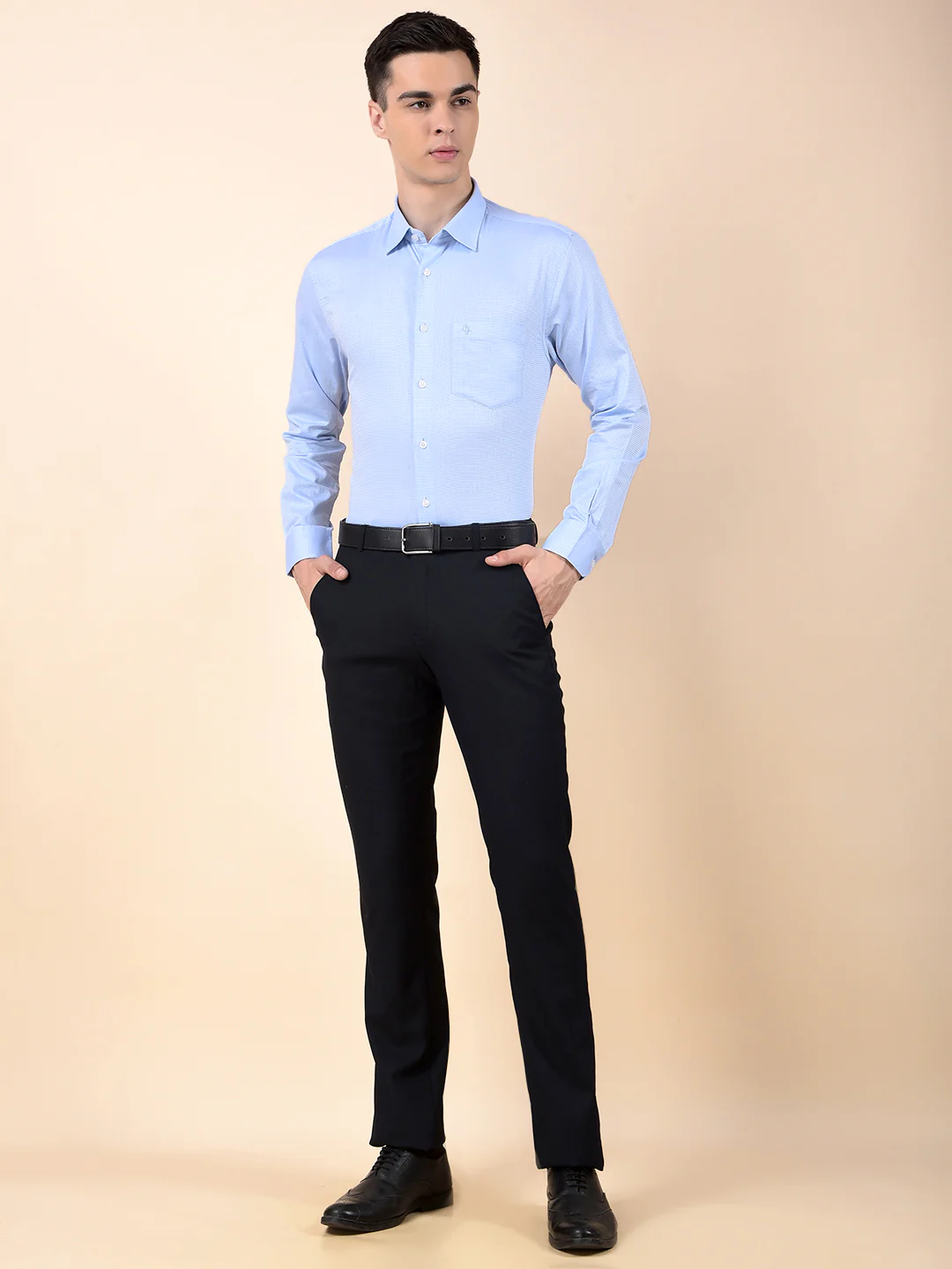 Formal Shirt for Men | Breathable & Soft with Color Fastness Slim Cotton Fabric Self Design Pattern - Image 10