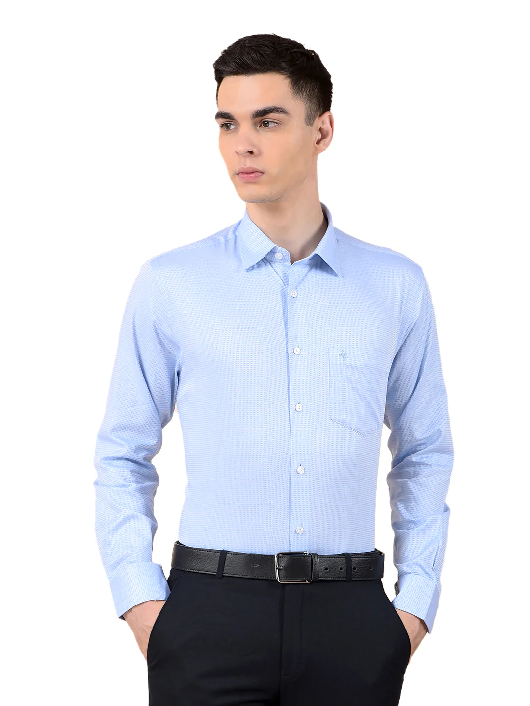 Formal Shirt for Men | Breathable & Soft with Color Fastness Slim Cotton Fabric Self Design Pattern - Image 2