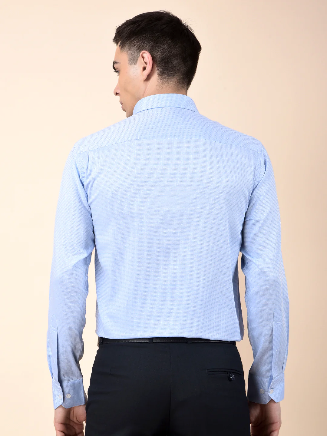 Formal Shirt for Men | Breathable & Soft with Color Fastness Slim Cotton Fabric Self Design Pattern - Image 4