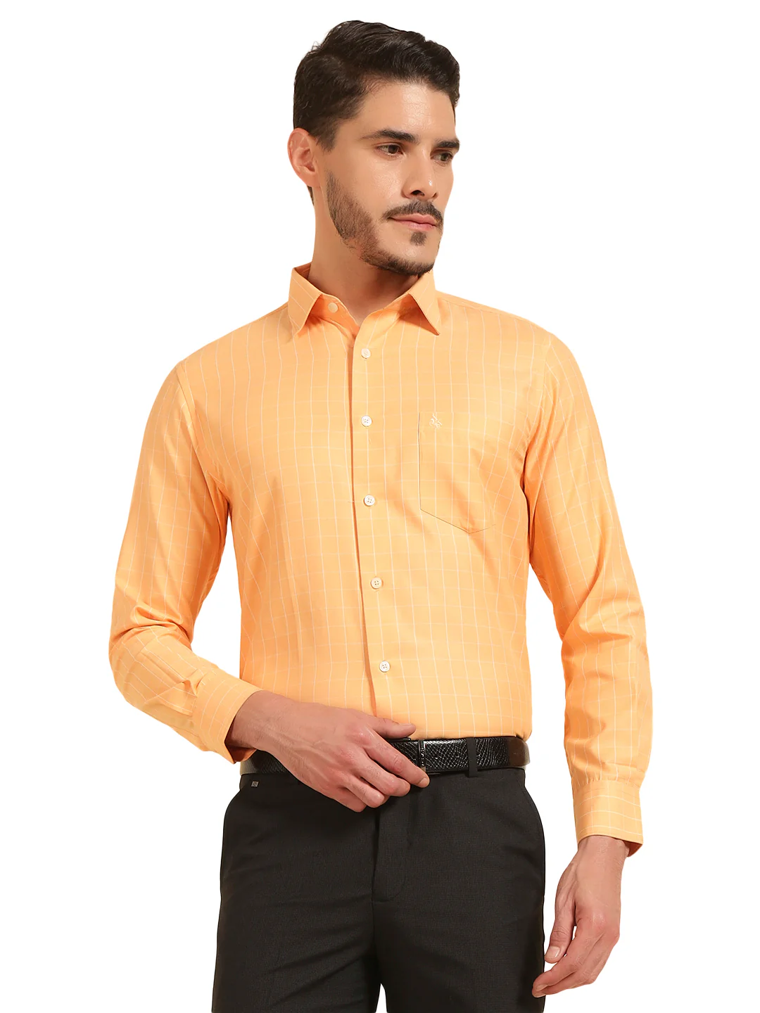 Formal Shirt for Men | Breathable & Soft with Color Fastness Slim Fit Cotton Blend Fabric Check Pattern - Image 5