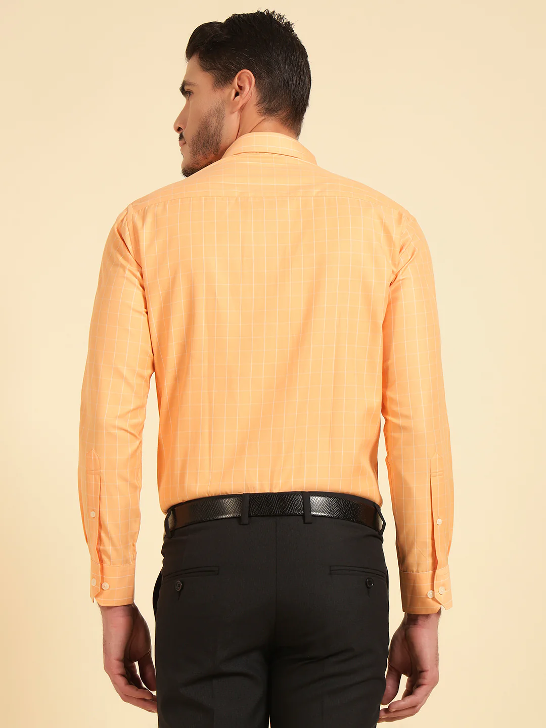 Formal Shirt for Men | Breathable & Soft with Color Fastness Slim Fit Cotton Blend Fabric Check Pattern - Image 9