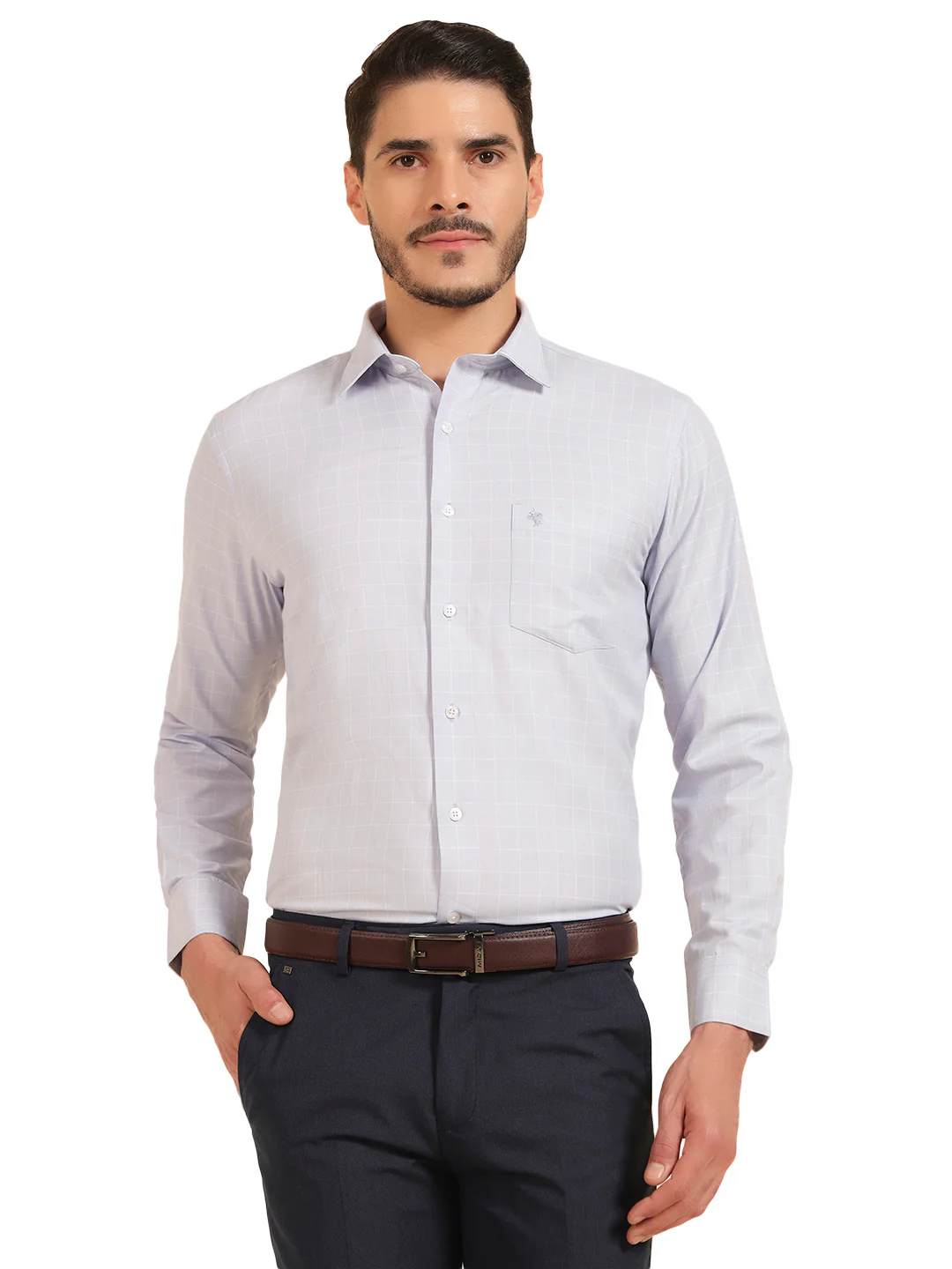 Formal Shirt for Men | Breathable & Soft with Color Fastness Slim Fit Cotton Blend Fabric Check Pattern - Image 4