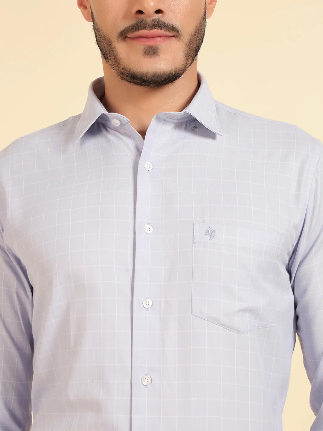 Formal Shirt for Men | Breathable & Soft with Color Fastness Slim Fit Cotton Blend Fabric Check Pattern - Image 7