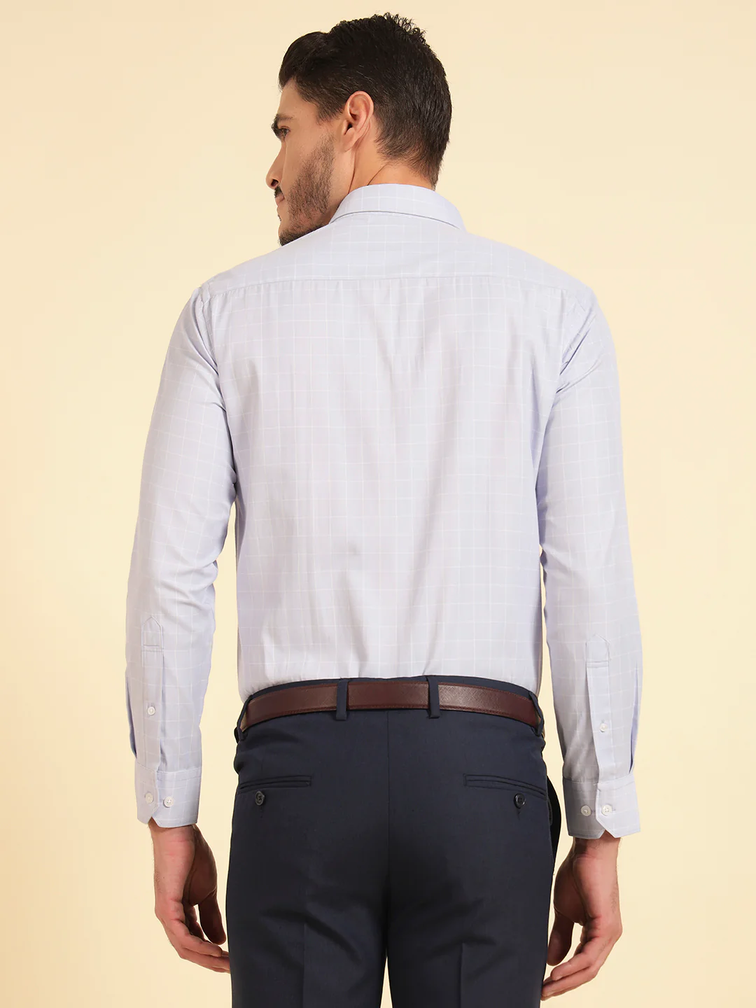 Formal Shirt for Men | Breathable & Soft with Color Fastness Slim Fit Cotton Blend Fabric Check Pattern - Image 8