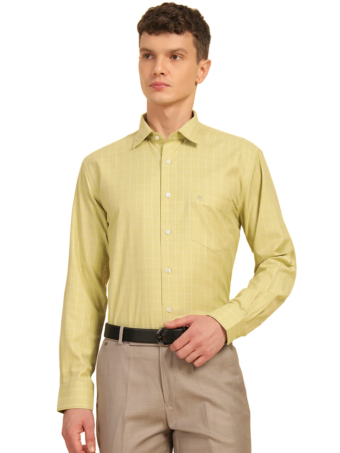 Formal Shirt for Men | Breathable & Soft with Color Fastness Slim Fit Cotton Blend Fabric Check Pattern - Image 2