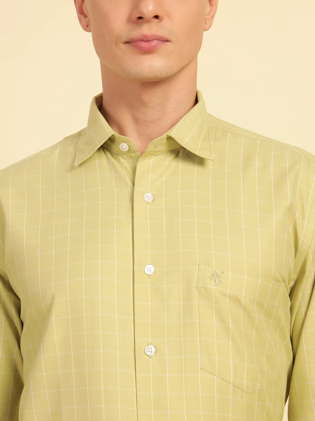 Formal Shirt for Men | Breathable & Soft with Color Fastness Slim Fit Cotton Blend Fabric Check Pattern - Image 6