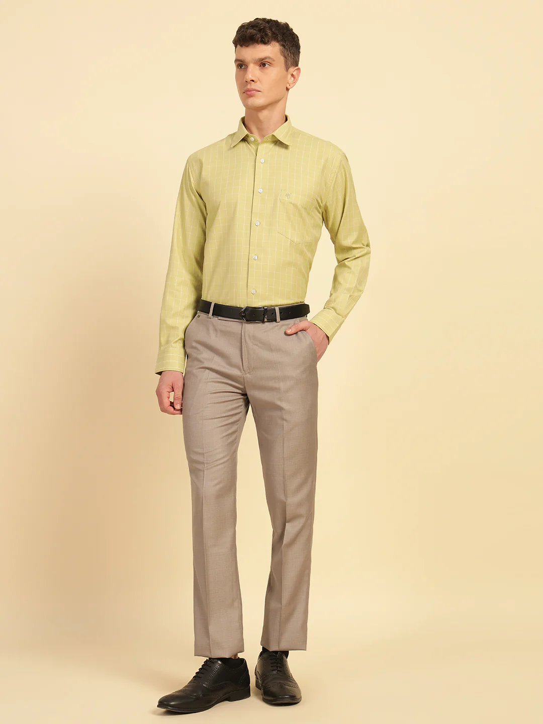 Formal Shirt for Men | Breathable & Soft with Color Fastness Slim Fit Cotton Blend Fabric Check Pattern - Image 7