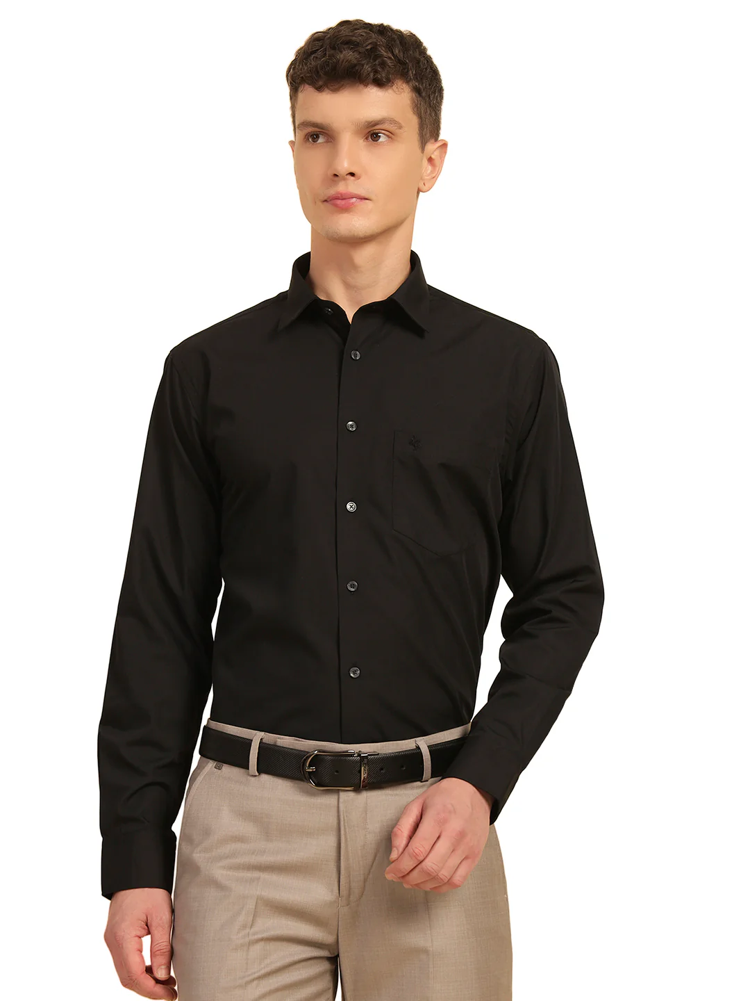 Formal Shirt for Men | Breathable & Soft with Color Fastness Slim Fit Cotton Blend Fabric Solid Pattern - Image 2