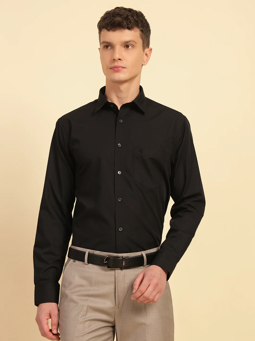 Formal Shirt for Men | Breathable & Soft with Color Fastness Slim Fit Cotton Blend Fabric Solid Pattern - Image 3